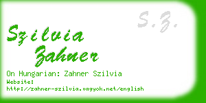 szilvia zahner business card